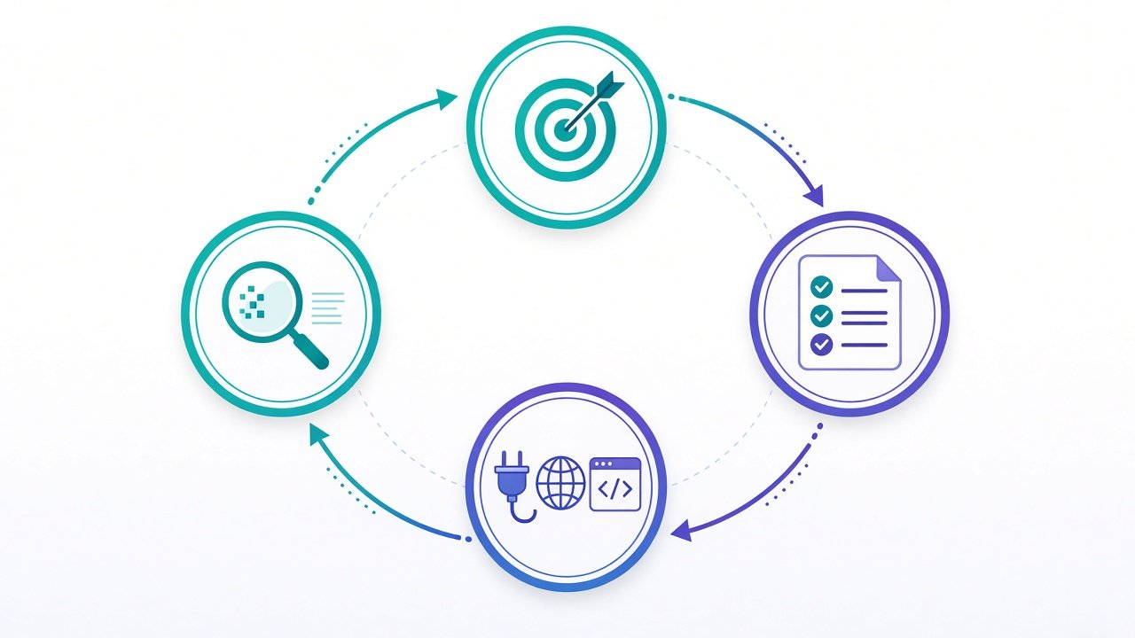 AI Agent vs AI Assistant vs Chatbot: What's Actually Different? 5 AI agent loop: goal, plan, tool actions, observe results, adjust until done