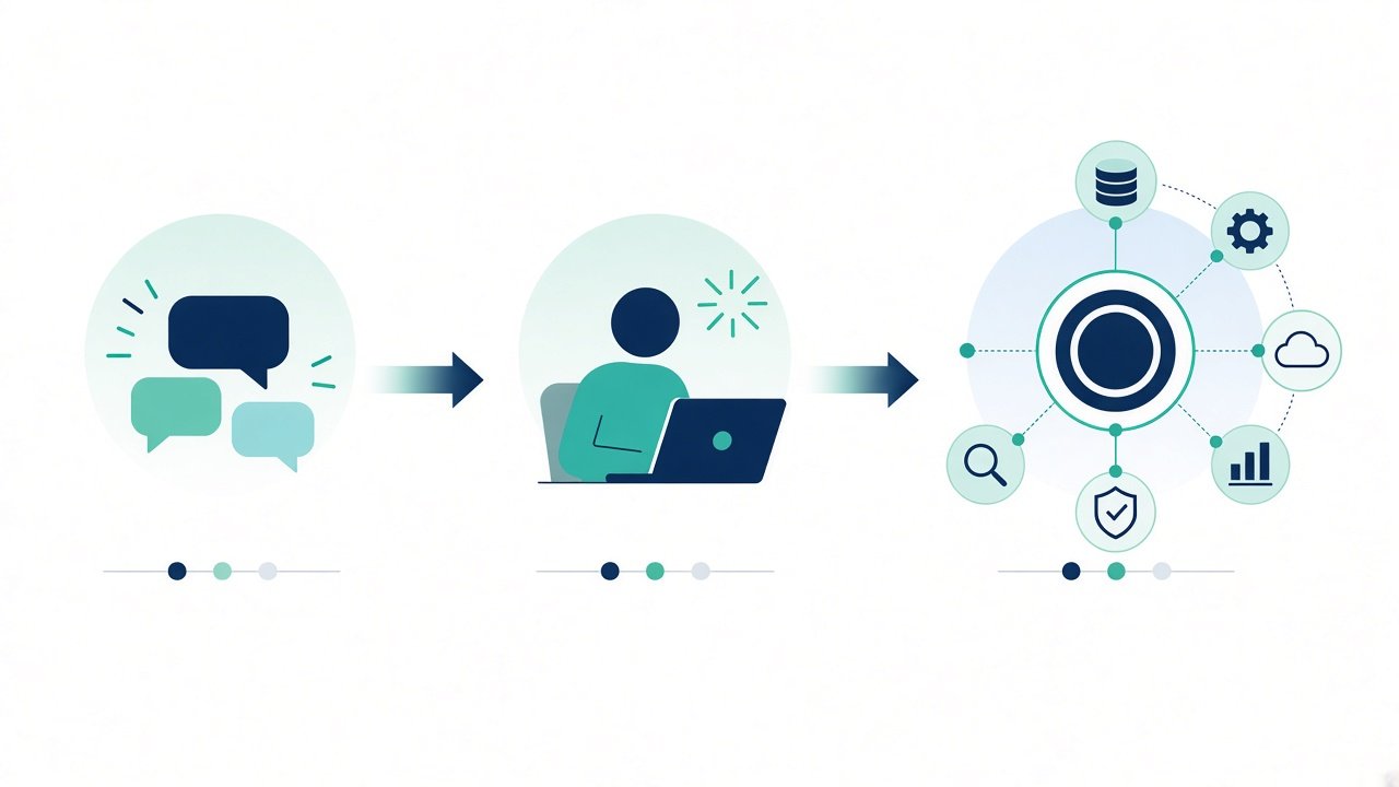 AI Agent vs AI Assistant vs Chatbot: What's Actually Different? 2 Spectrum from chatbot to AI assistant to AI agent showing increasing autonomy