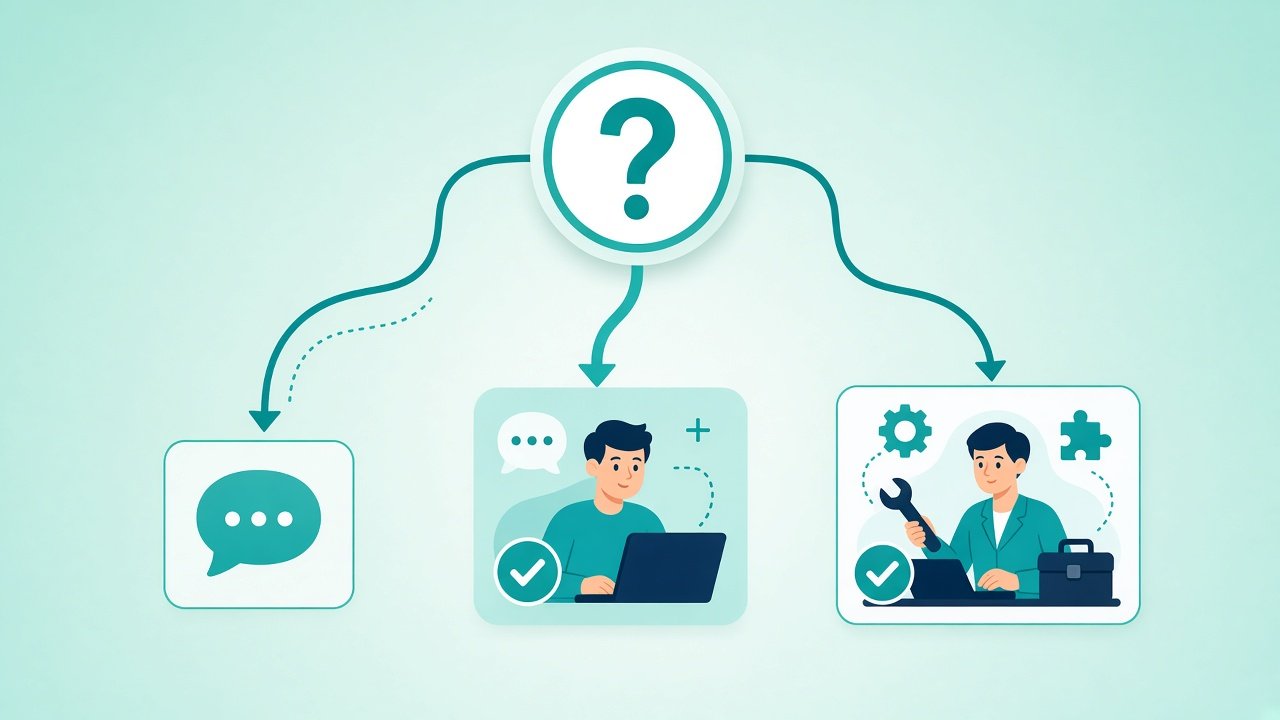 AI Agent vs AI Assistant vs Chatbot: What's Actually Different? 7 Decision guide for choosing chatbot, AI assistant, or AI agent based on autonomy and risk