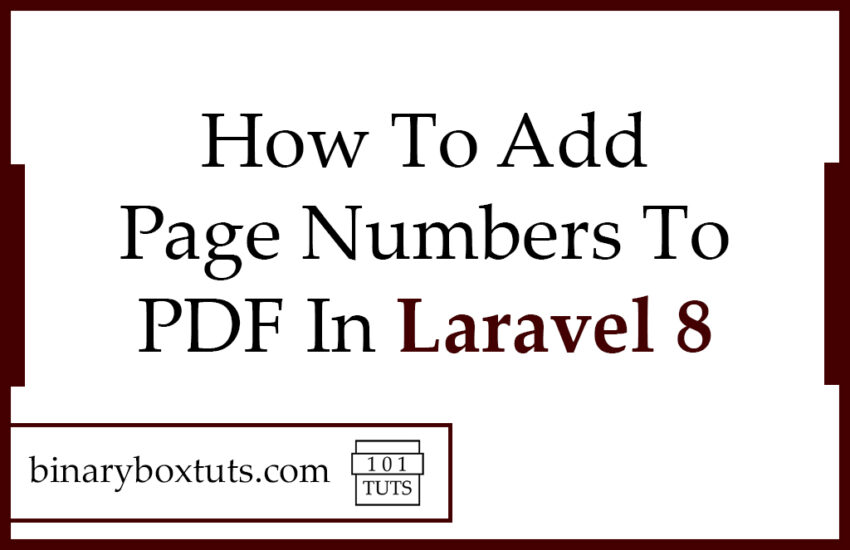 how add page numbers topdf in laravel 8 Binaryboxtuts