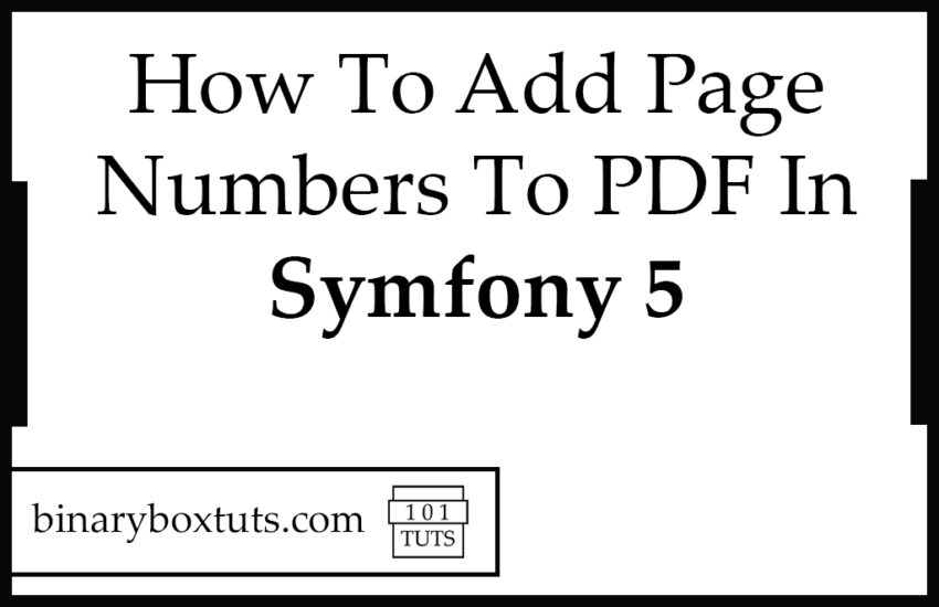 how to add page number to pdf files in symfony 5 Binaryboxtuts